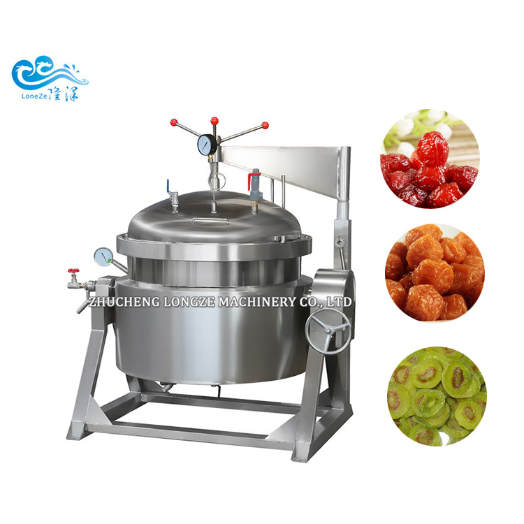 Thermal Oil Type Industrial Vacuum Cooking Pot Kettle For Making Candy Fruits Sugar Infiltrated vacuu