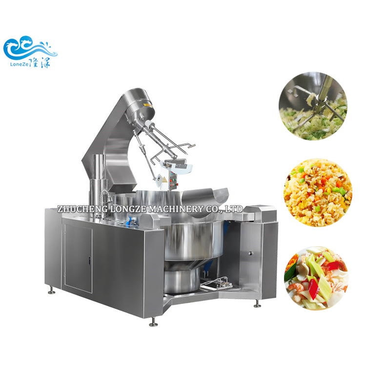 Automatic Industrial Fire Cooker Mixer Machine/Cooking Jacketed Kettle With Agitator