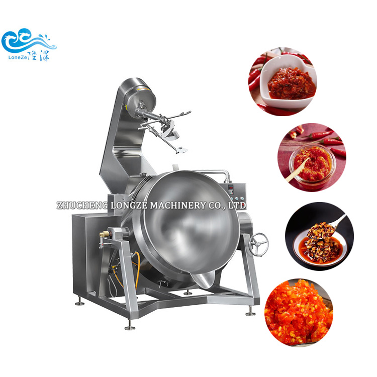 Industrial Automatic Cooking Kettle Mixer Machine Cooking With Gas Heating For Hot Sauce