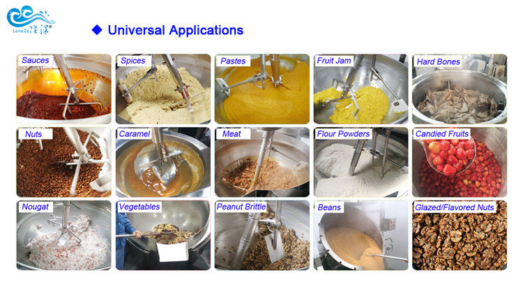 gas heated sauce cooking mixer machine