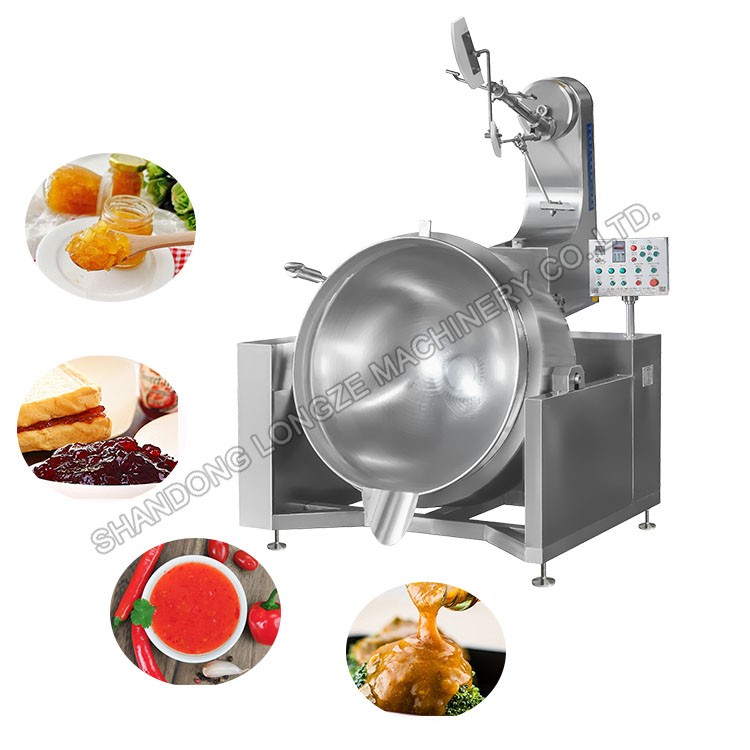 gas heated sauce cooking mixer machine