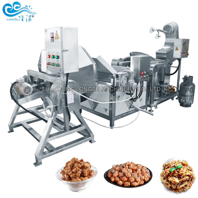 Automatic Seasoning Coated Flavored Nuts Processing Machine Sugar Honey Glazed Nuts Making Coating Ma