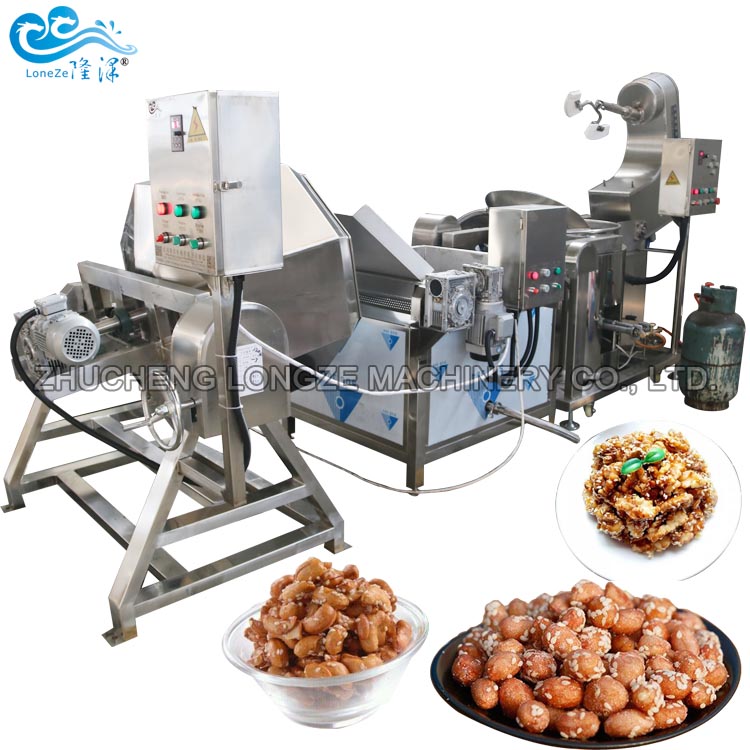 Industrial chestnut nuts roasting frying processing machine Almond coating sugar machine