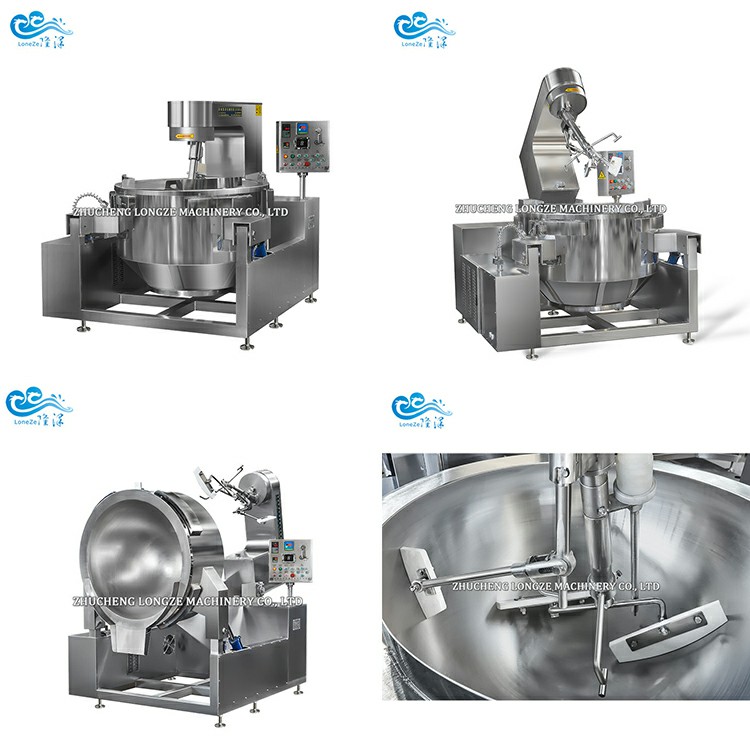 Large-scale canteen fully automatic cooking mixer kettle machine,Commercial Cooking Jacketed Kettle With Agitator Cooking Mixer For Jams/Sauce/Paste