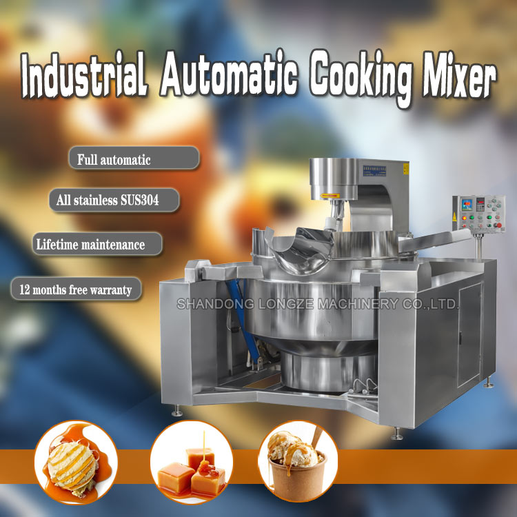 Industrial Peanut Brittle Cooking Mixer Machine With Natural Gas Powered Boiling