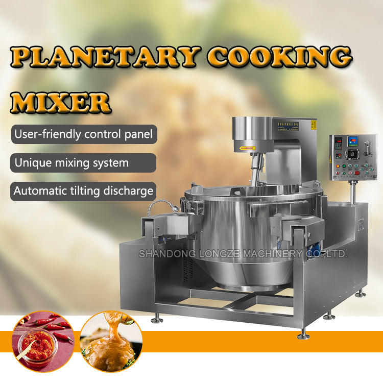 Industrial Electromagnetic Cooking Mixer Kettle for Bean Paste,Onion Commercial Induction Automatic Cooking Mixer Machine