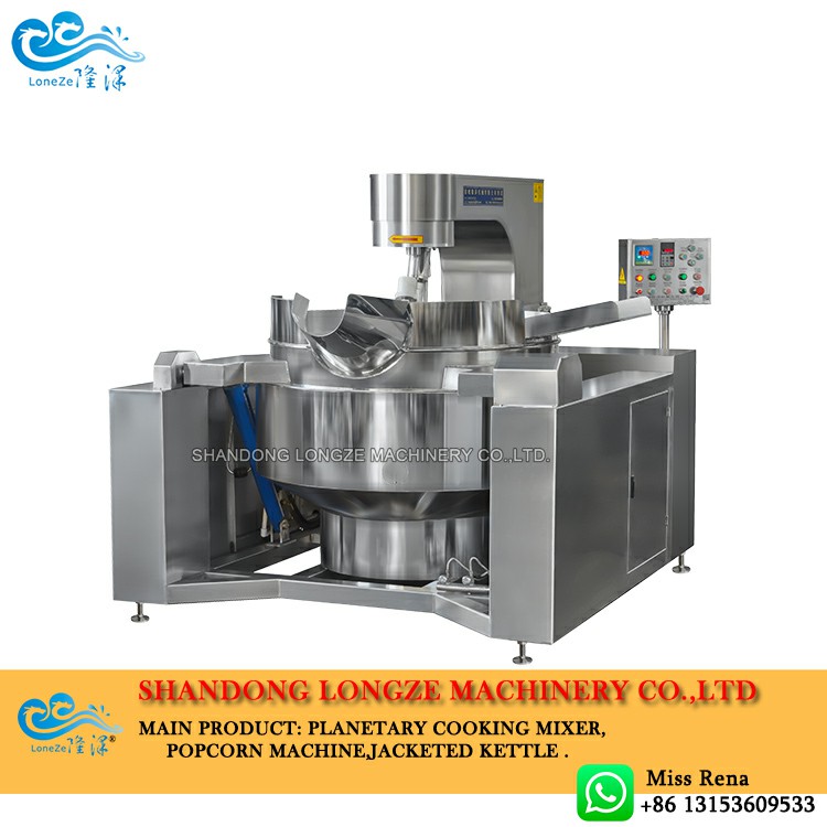 Longze gas heating industrial cooking mixers machine,gas chili sauce cooking mixers kettle