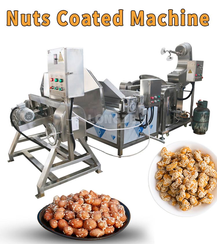 Automatic sugar cashew nut cooking coating machine peanut processing coating machine