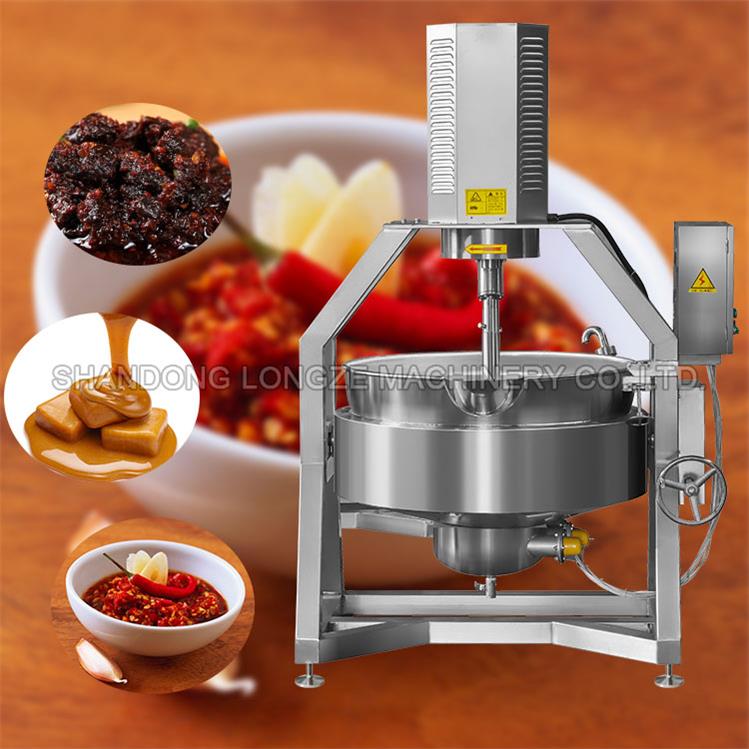 Electric Thermal Oil jacketed kettle _ meat sauce heating and stirring cooking mixer machine