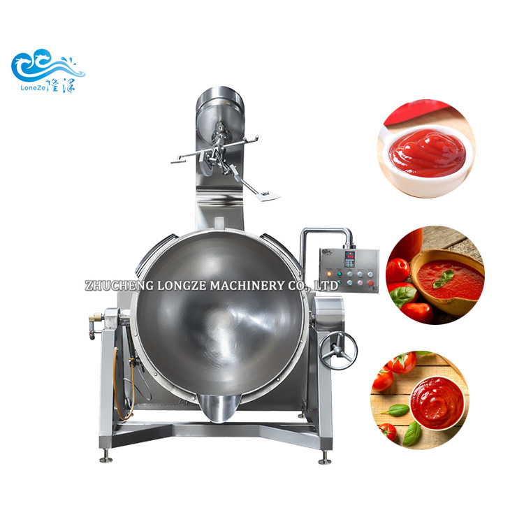 Commercial Industrial Semi-auto Gas Heated Cooking Mixer Machine Large Capacity 100L-600L