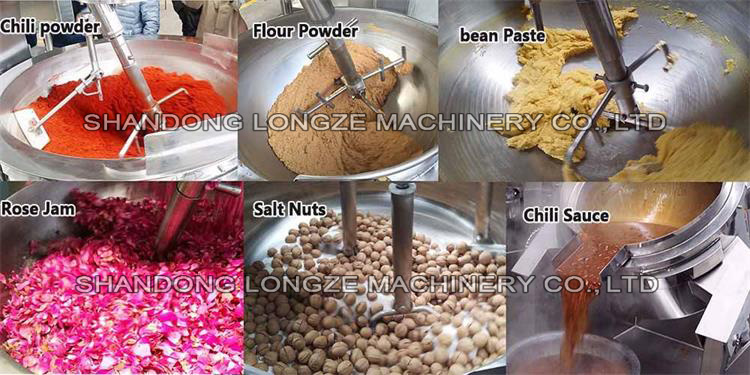 large-scale food chili sauce cooker mixer machine