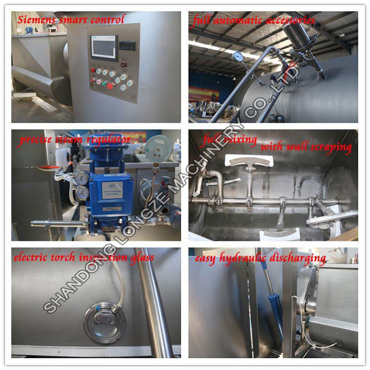 Vacuum Horizontal Cooking Mixer Machine