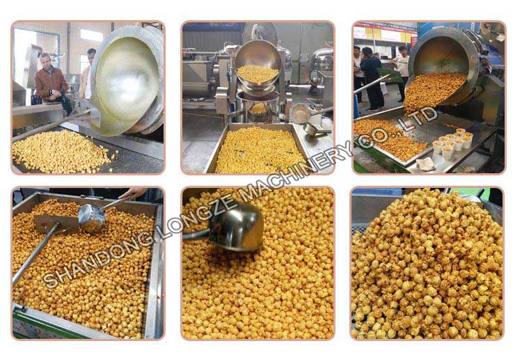 Automatic Industrial Electromagnetic Popcorn Making Production Line