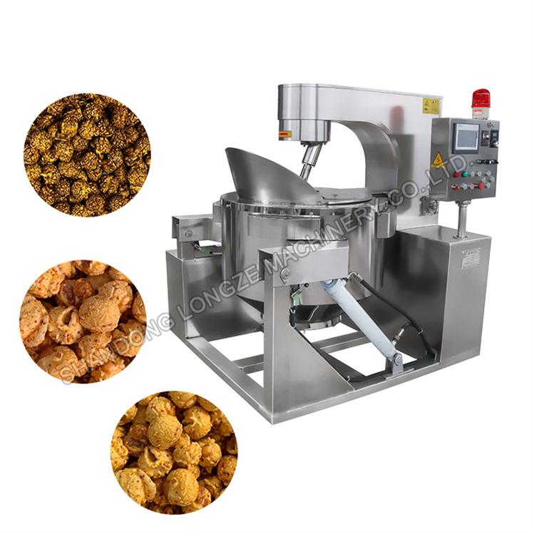 Industrial Automatic Gas Electric Heating Caramel Cheese Mushroom Pop Corn Making Machine Popcorn Production Line