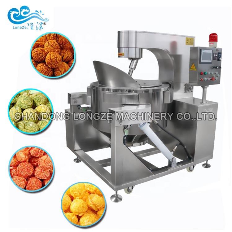 Commercial Caramel Popcorn Machine With Cooling Table Cooker And Coater