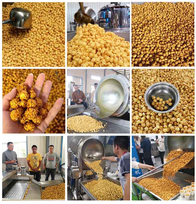 Gas Heating Caramel Flavors Popcorn Making Machine